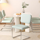 Restaurant Cantilever Upholstered Dining Chair White Image - 13