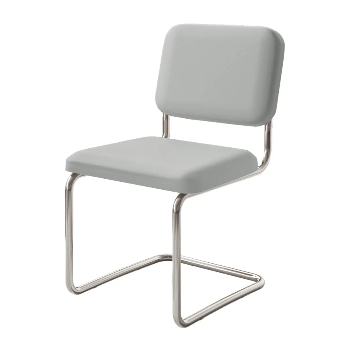 Restaurant Cantilever Upholstered Dining Chair White Image - 7