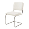 Restaurant Cantilever Upholstered Dining Chair White Image - 9