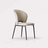 Restaurant Curved Backrest Faux Leather Dining Chair Image - 2