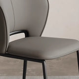 Restaurant Curved Backrest Faux Leather Dining Chair Image - 8