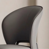 Restaurant Curved Backrest Faux Leather Dining Chair Image - 9