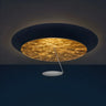 Restaurant Luxury Gold Round Iron Flush Mount Light Image - 4