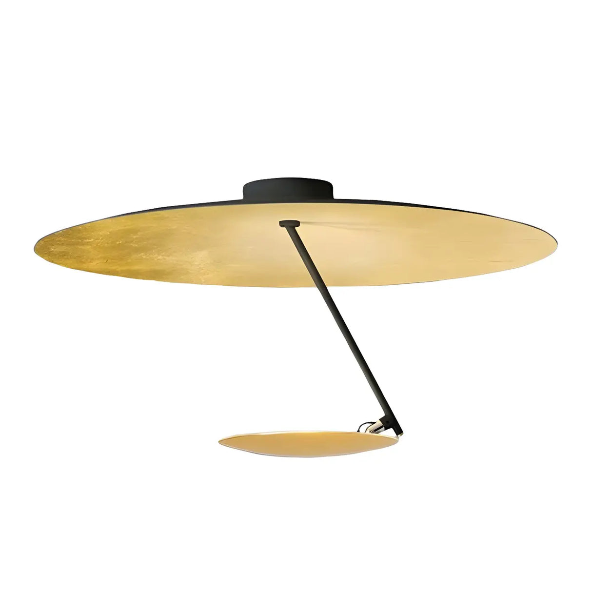 Restaurant Luxury Gold Round Iron Flush Mount Light Image - 8