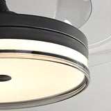 Retractable 4 Blades Drop Rod LED Ceiling Fan Light Image - 9