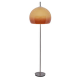 Retro Amber Dome Chrome Stand Metal Floor Lamp Image - 5