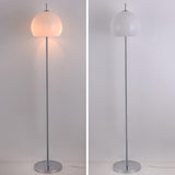 Retro Amber Dome Chrome Stand Metal Floor Lamp Image - 6