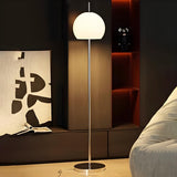 Retro Amber Dome Chrome Stand Metal Floor Lamp Image - 9