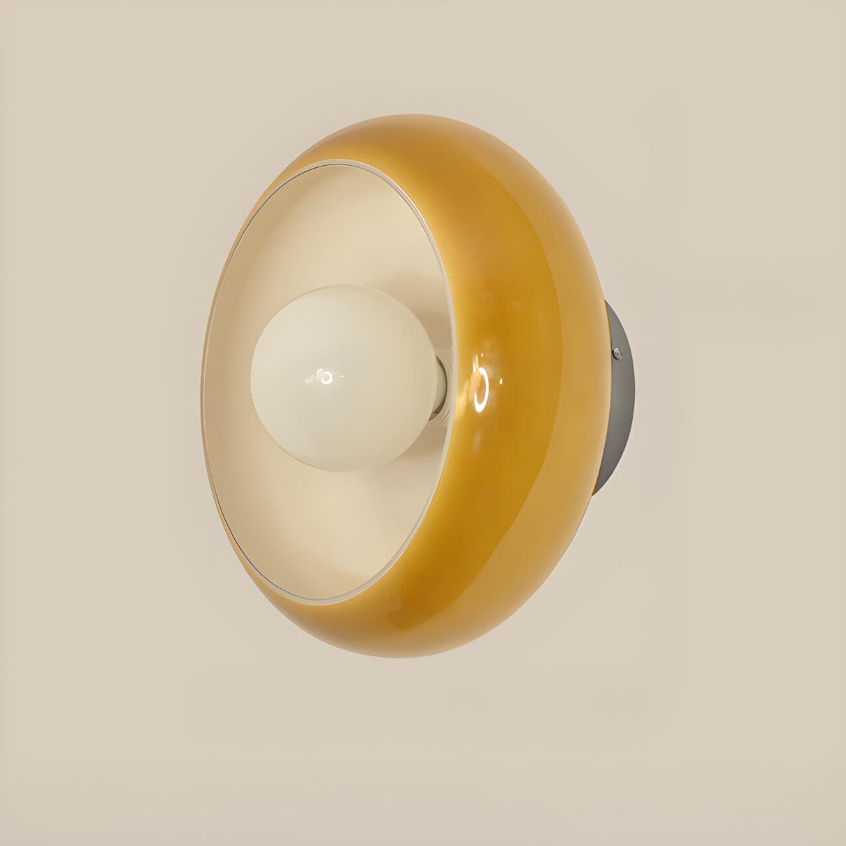 Retro Amber Round Glass Wall Sconce Light  Image - 8