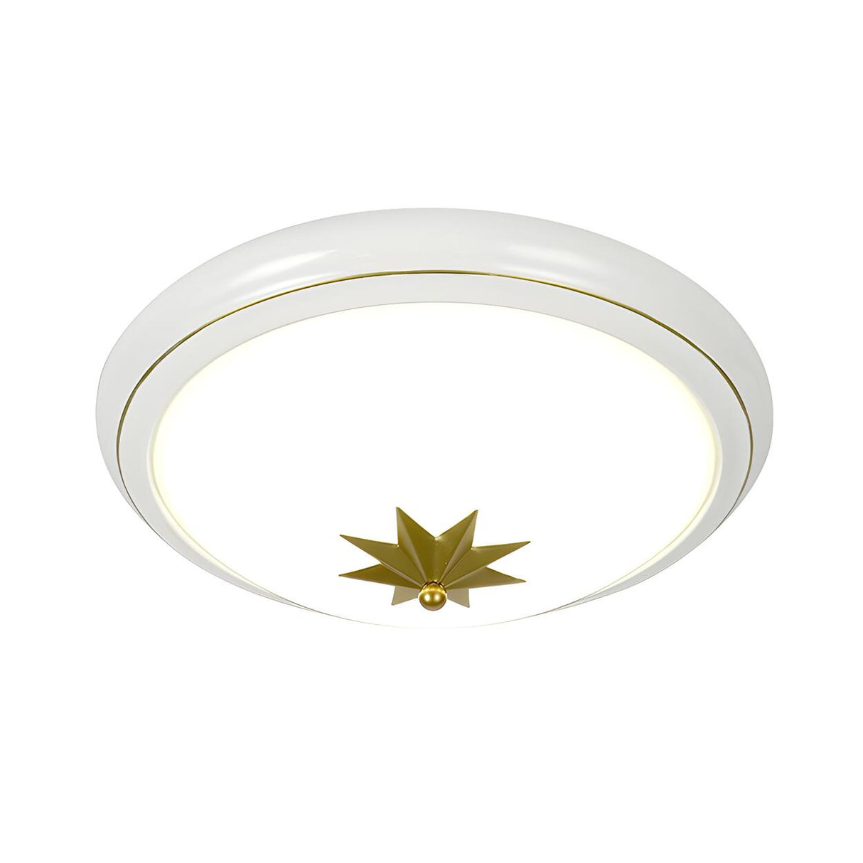 Retro Black Bowl-Shaped Maple Leaf LED Flush Mount Lamp Image - 7