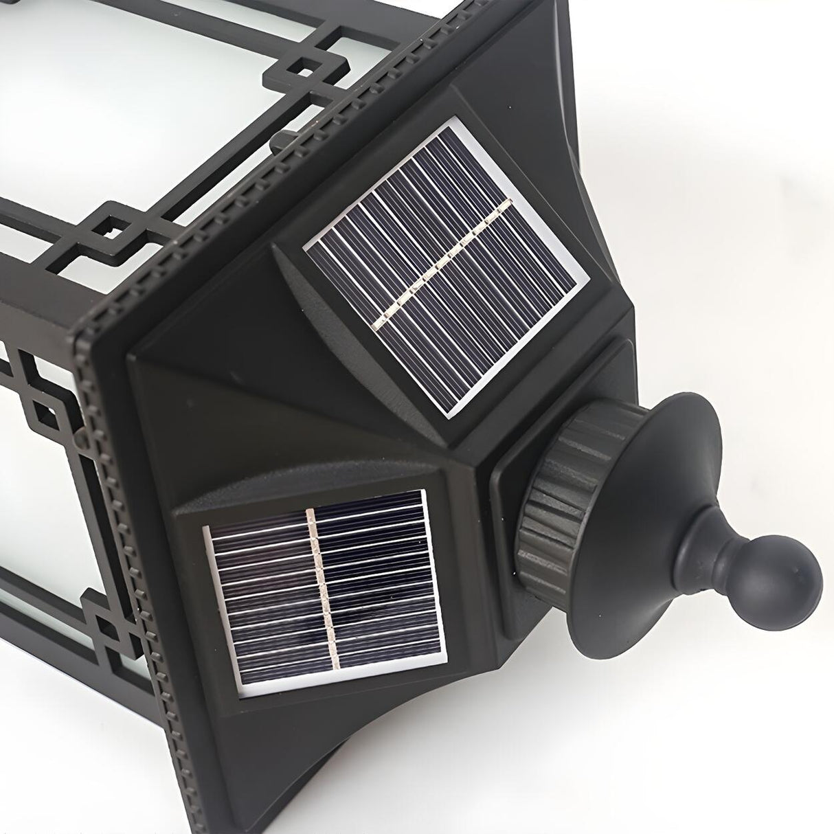 Retro Black Garden Square Lantern Landscape Lighting Image - 3