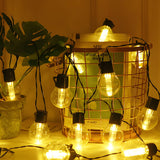 Retro Black Globe Bulb Solar Christmas String Light Image - 11