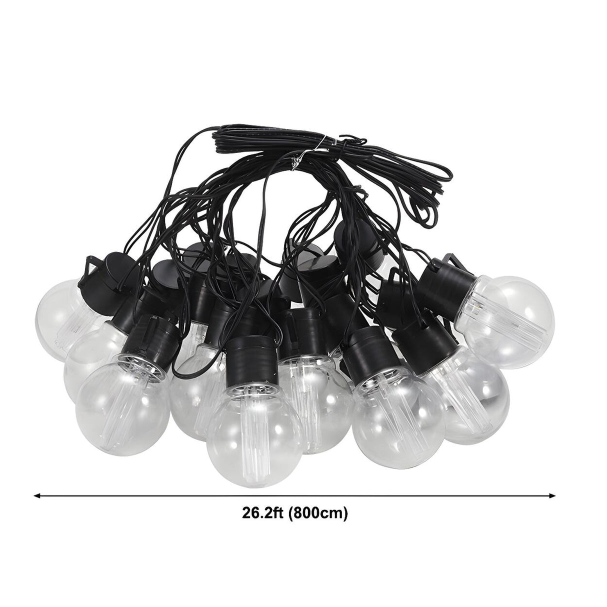 Retro Black Globe Bulb Solar Christmas String Light Image - 6