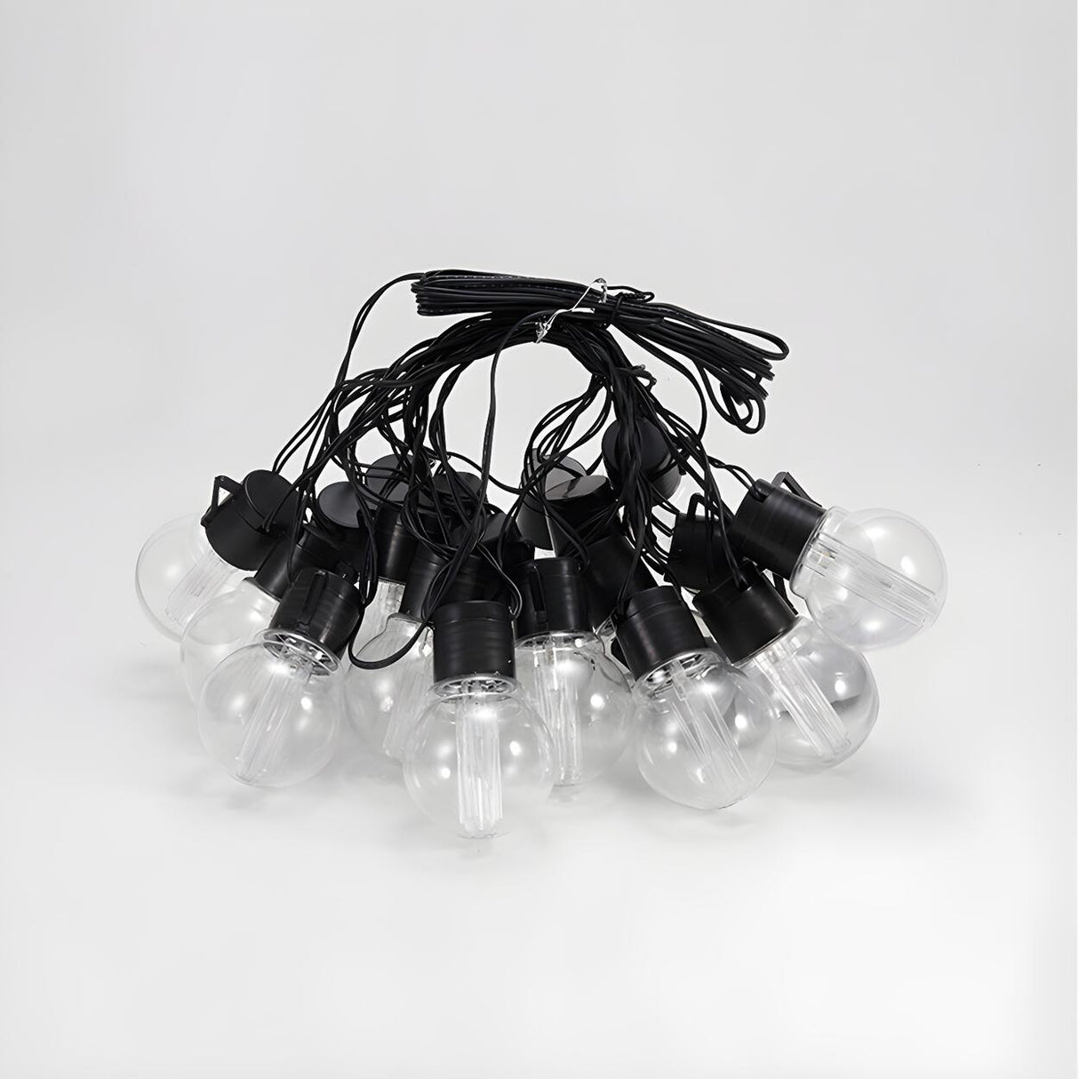 Retro Black Globe Bulb Solar Christmas String Light Image - 7