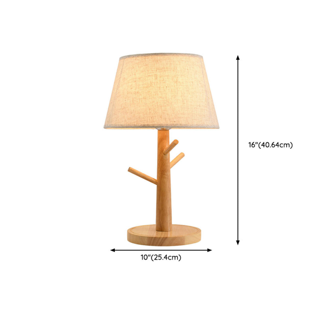 Retro Branch-Shaped Wooden Base Bedside Table Lamp 