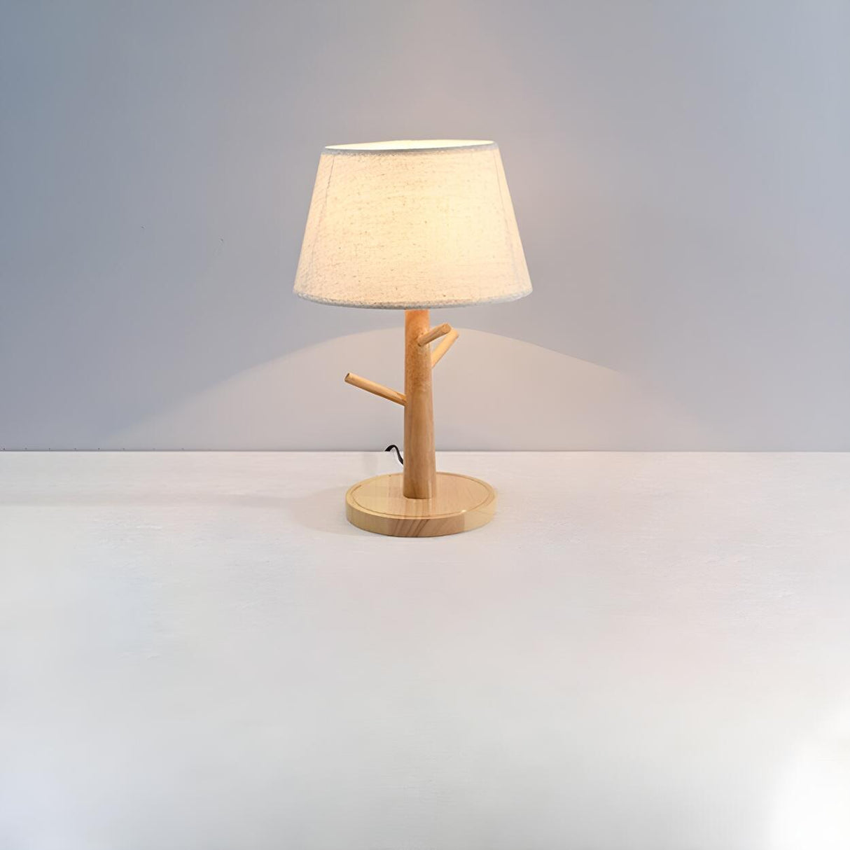 Retro Branch-Shaped Wooden Base Bedside Table Lamp Image - 6