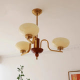 Vintage Arm Cylinder Living Room Gold 5-Light Chandelier Image - 5