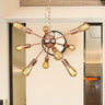 Retro Copper Sputnik Exposed Bulbs Pendant Chandelier Image - 11