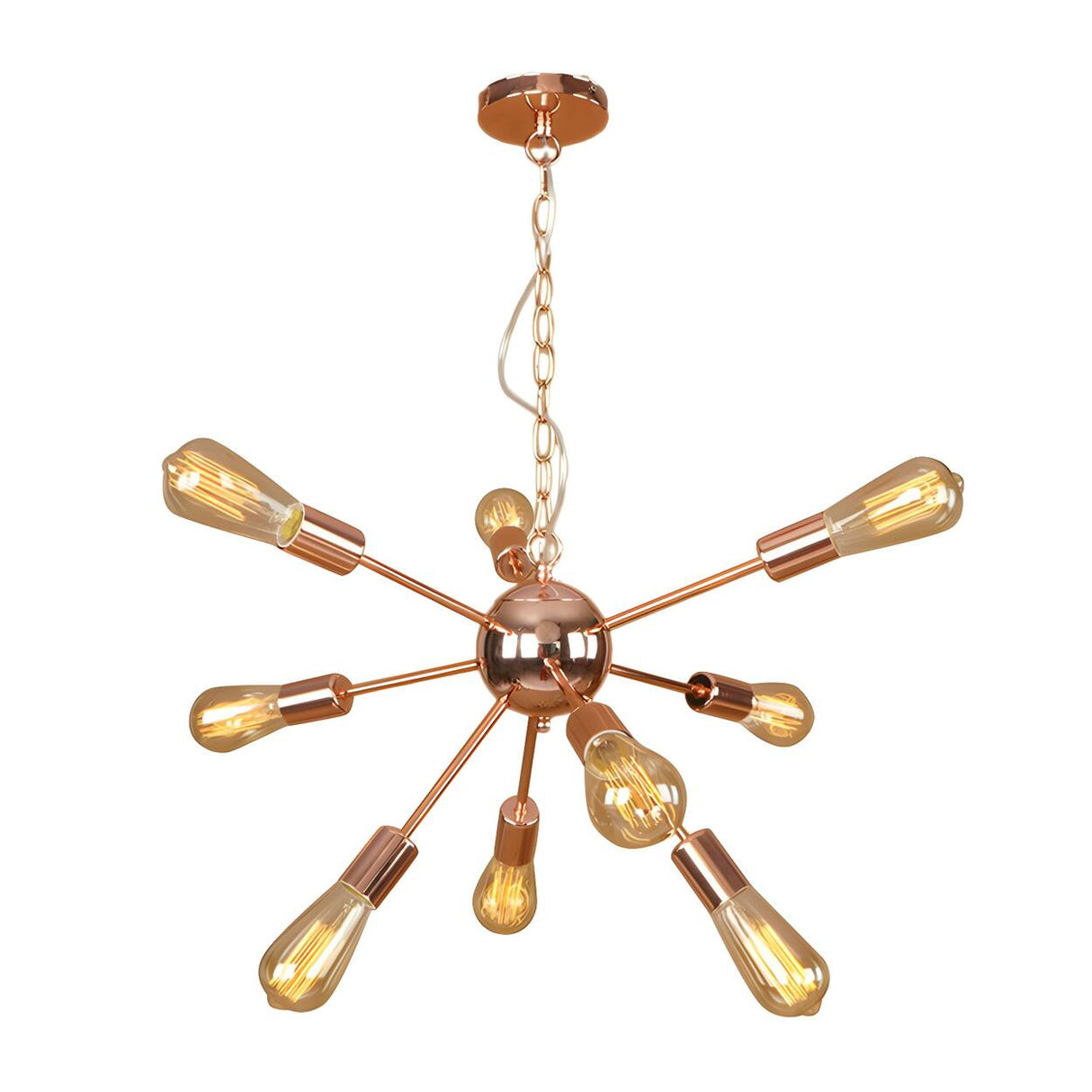 Retro Copper Sputnik Exposed Bulbs Pendant Chandelier Image - 14