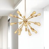 Retro Copper Sputnik Exposed Bulbs Pendant Chandelier Image - 17