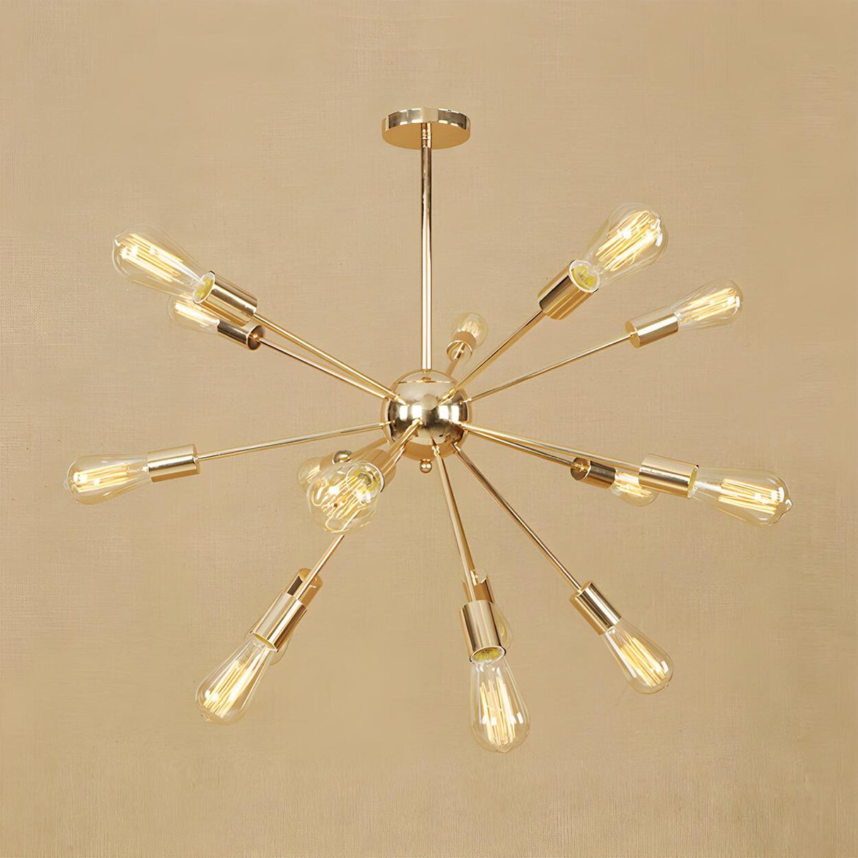 Retro Copper Sputnik Exposed Bulbs Pendant Chandelier Image - 23