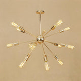 Retro Copper Sputnik Exposed Bulbs Pendant Chandelier Image - 23