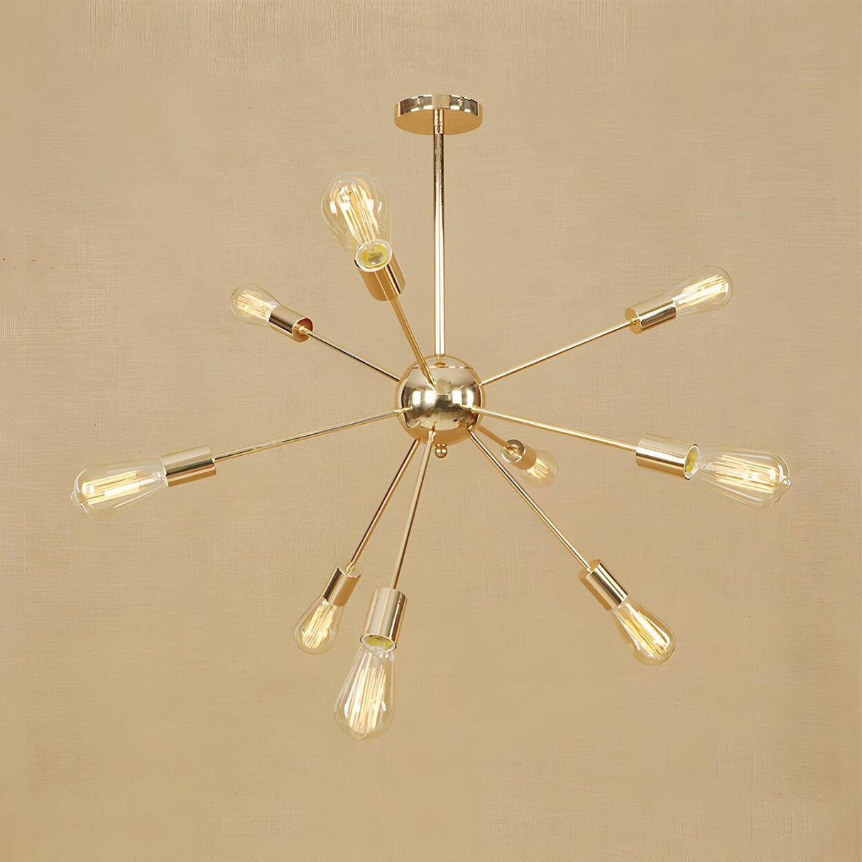 Retro Copper Sputnik Exposed Bulbs Pendant Chandelier Image - 28