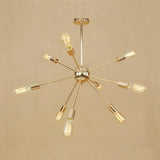 Retro Copper Sputnik Exposed Bulbs Pendant Chandelier Image - 28