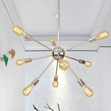 Retro Copper Sputnik Exposed Bulbs Pendant Chandelier Image - 40