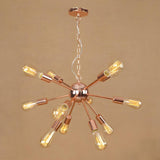 Retro Copper Sputnik Exposed Bulbs Pendant Chandelier Image - 8