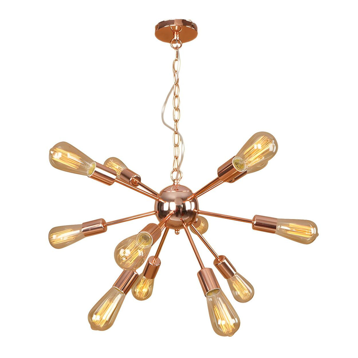 Retro Copper Sputnik Exposed Bulbs Pendant Chandelier Image - 9