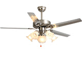 Retro Elegant Floral 5 Blade Standard Ceiling Fan Light Image - 5