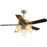 Retro Elegant Floral 5 Blade Standard Ceiling Fan Light Image - 7