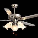 Retro Elegant Floral 5 Blade Standard Ceiling Fan Light Image - 9