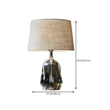 Retro Fabric Bucket Shade Crystal Geometric Table Lamp #size