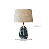 Retro Fabric Bucket Shade Crystal Geometric Table Lamp Image - 14