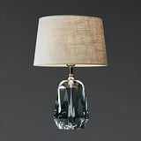 Retro Fabric Bucket Shade Crystal Geometric Table Lamp Image - 7