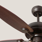 Retro Flower Glass Shade 5 Wood Blade Ceiling Fan Light Image - 9