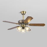 Retro Flower Remote Control Ceiling Fan with Light Image - 10