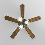 Retro Flower Remote Control Ceiling Fan with Light Image - 20