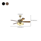 Retro Flower Remote Control Ceiling Fan with Light Image - 27