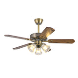 Retro Flower Remote Control Ceiling Fan with Light Image - 5