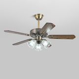 Retro Flower Remote Control Ceiling Fan with Light Image - 7