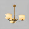 Retro French Style Geometric Metal White 3 Bulbs Chandelier Image - 11