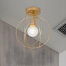 Retro Mini Gold Rings Bare Bulb Semi-Flush Mount Light Image - 1