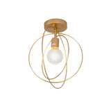 Retro Mini Gold Rings Bare Bulb Semi-Flush Mount Light Image - 4