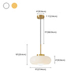 Retro Modern Orange Amber Glass Oval Pendant Light #size