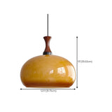 Retro Orange Gradient Glass Dome Pendant Light #size