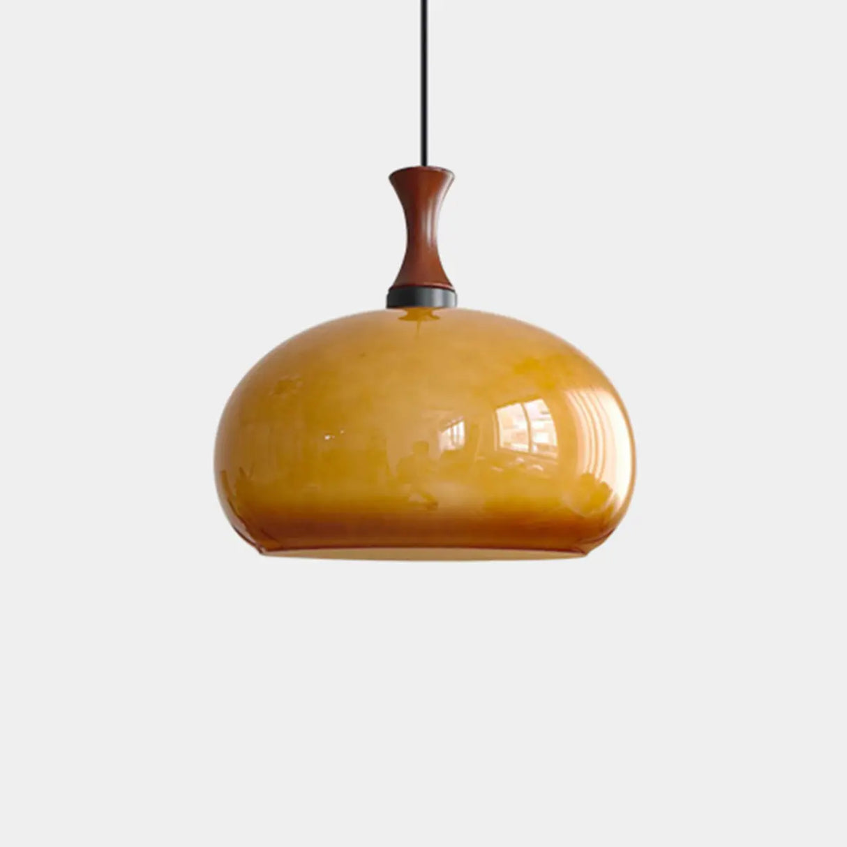 Retro Orange Gradient Glass Dome Pendant Light Image - 2