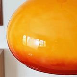 Retro Orange Gradient Glass Dome Pendant Light Image - 8